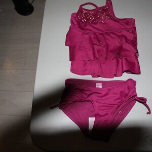 2 Pcs Justice Tankini Swimsuit Size 6 New